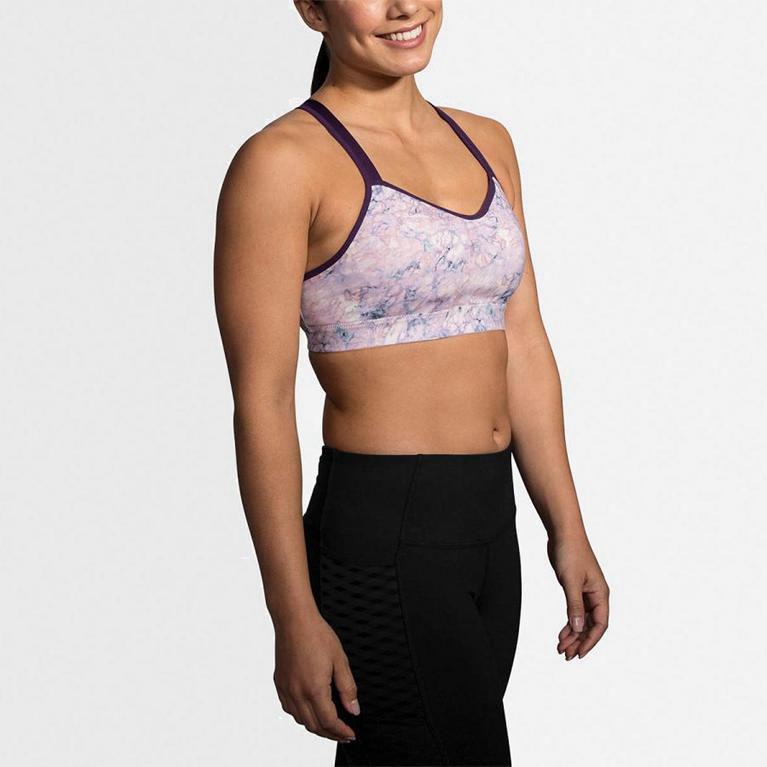 Brooks Uprise Crossback Women's Running Bra UK Online - Pink (FXLEP6783)